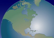 Illustration of a globe showing the Americas